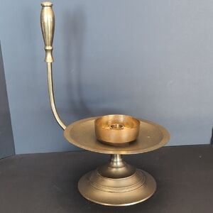 Vintage Brass Chamberstick Taper Candle Holder.